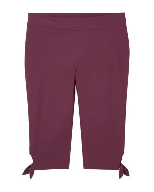 Canberra Pull On Crop Pant w/ Tie Hem | Purple
