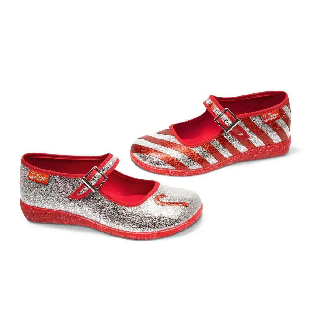 Chocolaticas® Shiny Cane Women's Mary Jane Flat