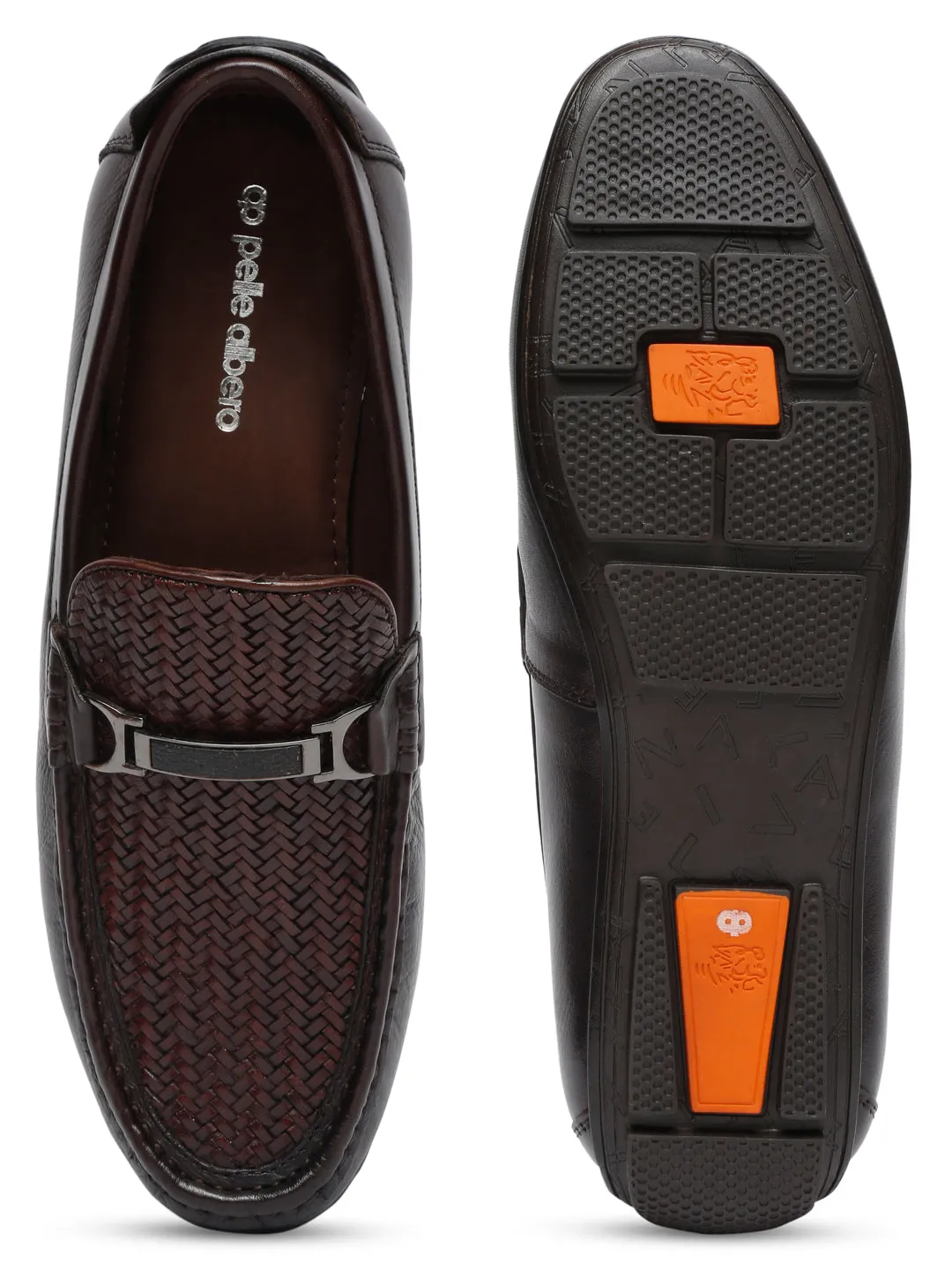 Pelle Albero Brown Loafers Shoes for Men