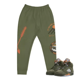 Retro 5 Olive/ Solar Orange "We Outside" Joggers