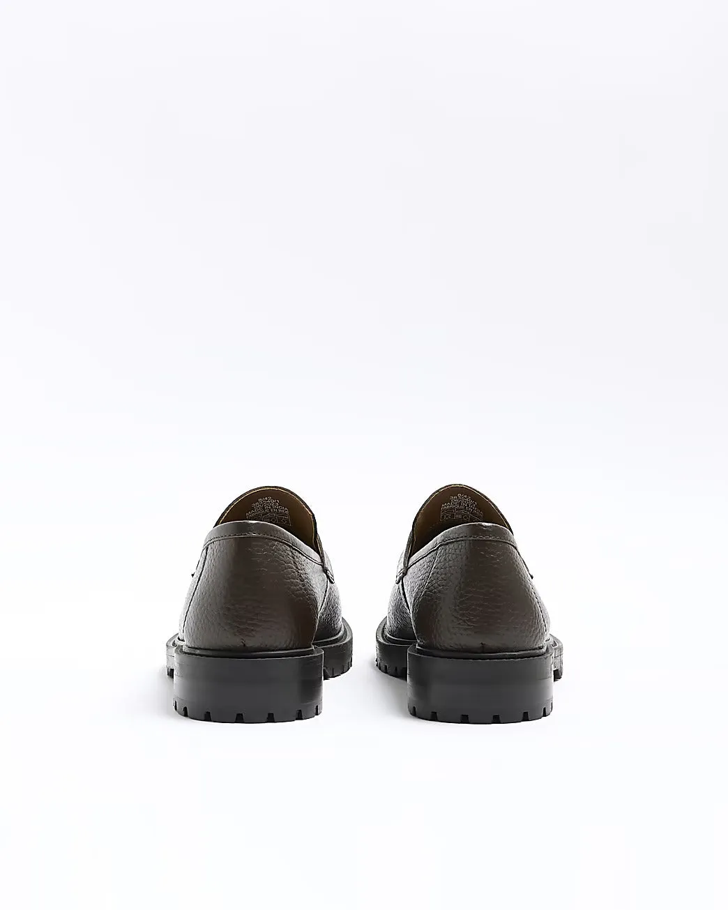River Island Turin Brown Leather Chunky Mens Loafers