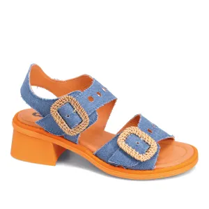 Unika Denim Heeled Sandal
